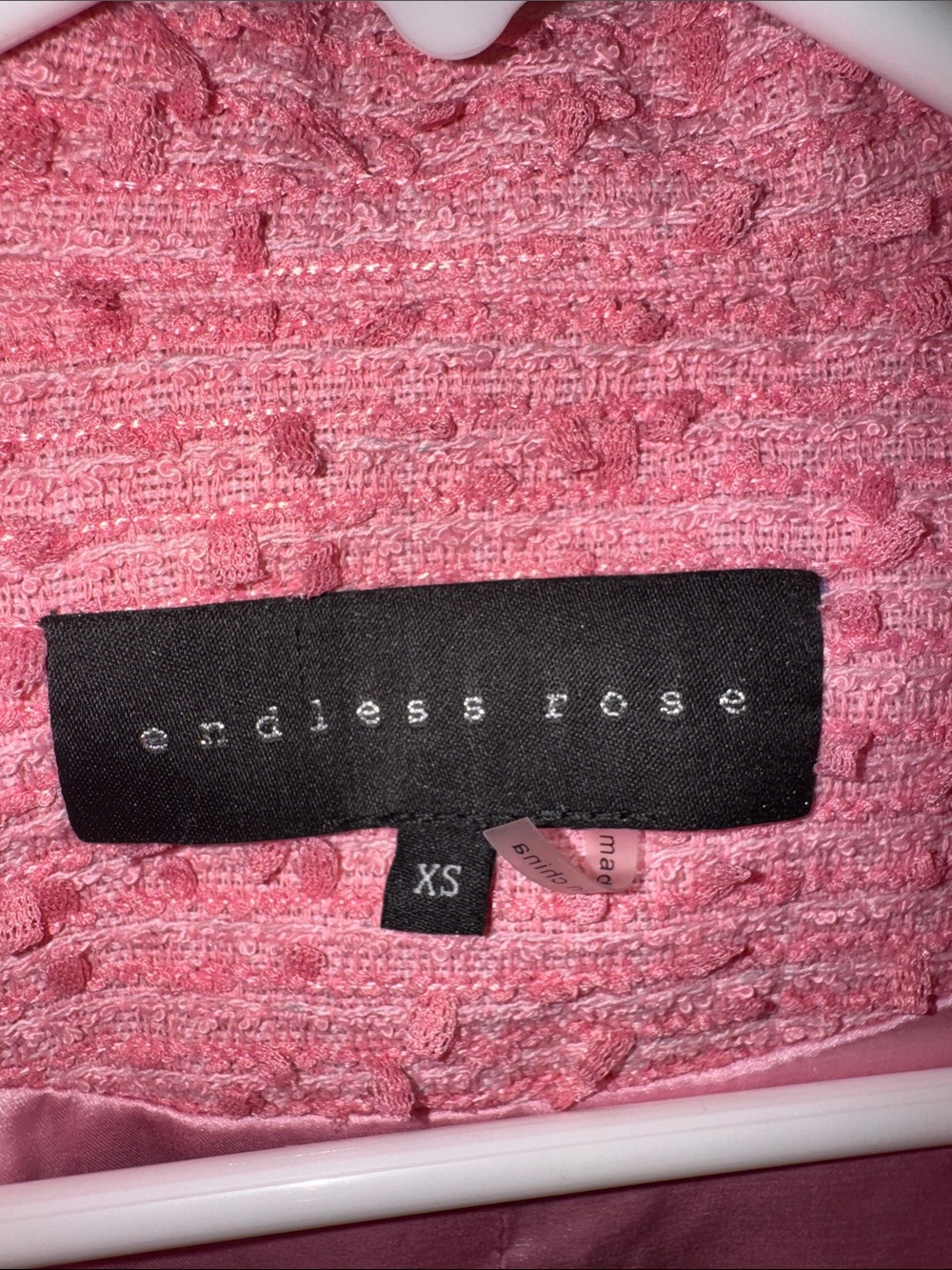 ASOS Curve Pink Tweed Button-Up Jacket - Picture 3 of 5